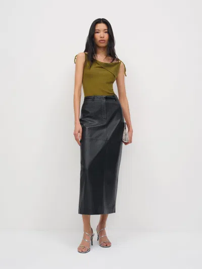 Reformation Emma Knit Top Green Xs