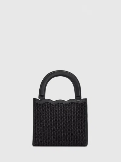 Reformation Emma Mini Bag Black Raffia