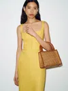 Reformation Emma Mini Bag Natural Rattan In Brown