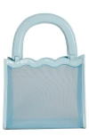 Reformation Emma Mini Top Handle Bag In Light Blue Mesh