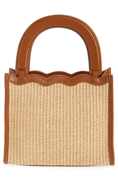 Reformation Emma Mini Top Handle Bag In Natural Raffia