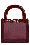Reformation Emma Mini Top Handle Bag In Ruby Mesh