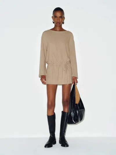Reformation Emmie Knit Dress Natural Large In Brown