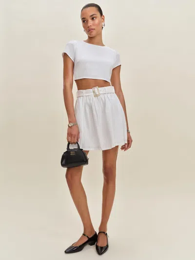 Reformation Ensemble En Lin Niki Avec Ceinture In White