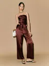 Reformation Ensemble En Soie Marisol In Burgundy