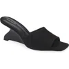 Reformation Enya Wedge Sandal In Black Suede