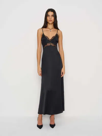 Reformation Ericka Silk Dress Black 8