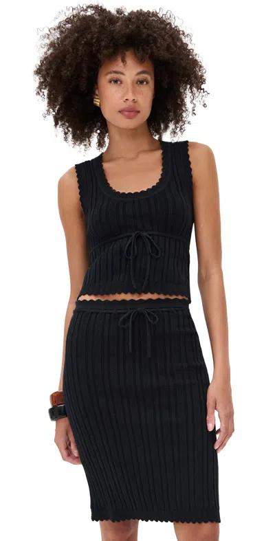Reformation Erin Cotton Sweater Set Black