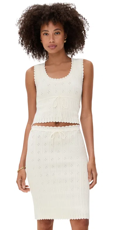 Reformation Erin Cotton Sweater Set Fior Di Latte In White