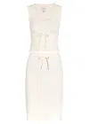 Reformation Erin Pointelle Stretch-cotton Top And Skirt Set In Neutral