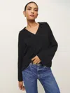 Reformation Esther Cashmere Blend Oversized Polo In Black