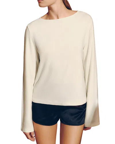 Reformation Eternity Boat Neck Knit Top In Pink