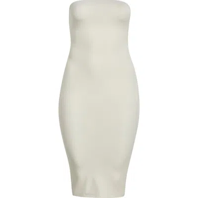 Reformation Etta Strapless Knit Body-con Dress In White
