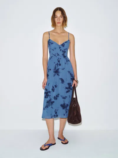 Reformation Eugenia Dress Blue 12 In Multi