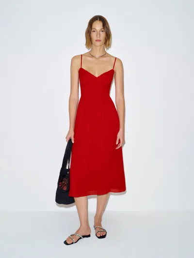 Reformation Eugenia Dress Red 10
