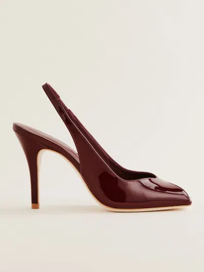 Reformation Eugenie Slingback Heel In Wine Patent