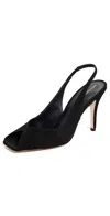 Reformation Eugenie Slingback Heels Black Suede In Black Suede