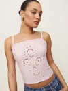 Reformation Eva Linen Top In Cherry Blossom