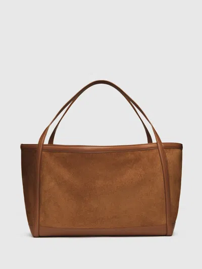 Reformation Evangeline Tote Bag In Brown