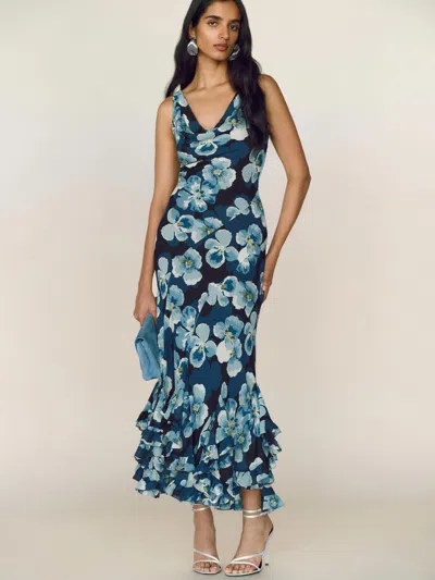 Reformation Evanthe Dress Blue 12