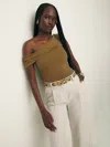 Reformation Eve Knit Top In Bronze