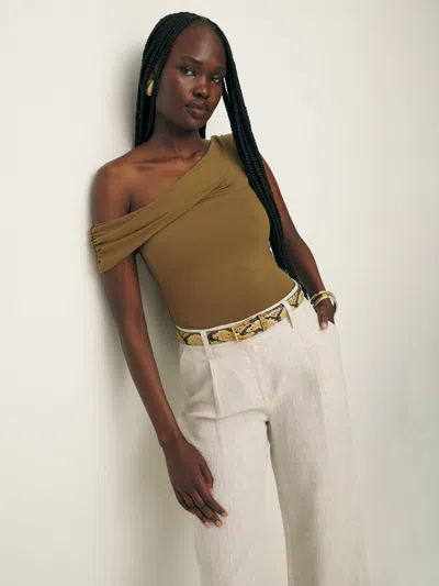 Reformation Eve Knit Top In Bronze