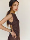 Reformation Evelina Linen Top In Brown