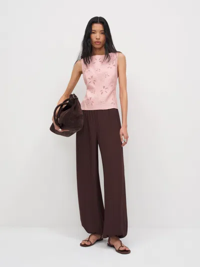 Reformation Evelina Linen Top Pink 8