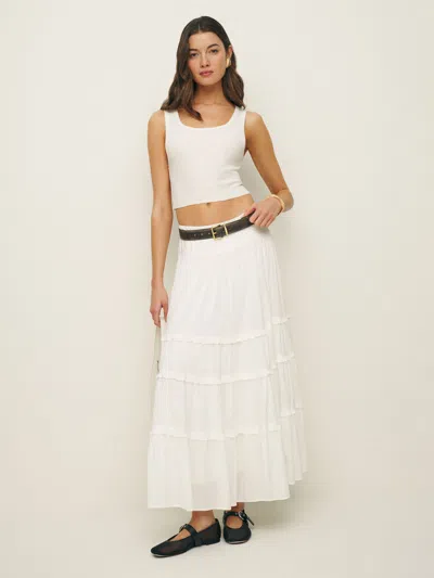 Reformation Evelina Skirt In Ivory