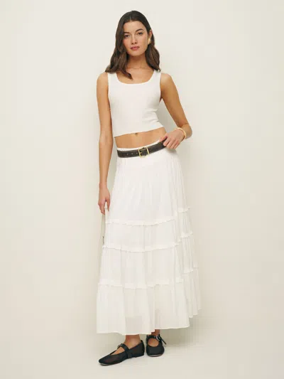Reformation Evelina Skirt In White