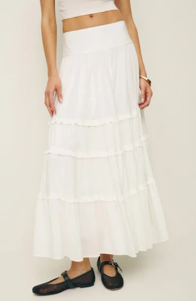 REFORMATION REFORMATION EVELINA TIERED MAXI SKIRT