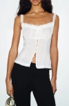 Reformation Eveline Split Front Organic Cotton Blend Camisole In White