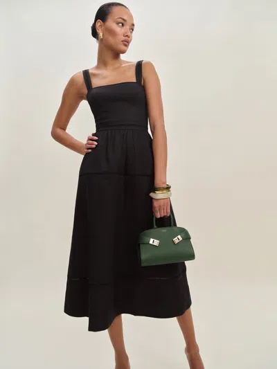 Reformation Everett Linen Dress In Black