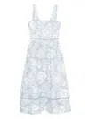 Reformation Everett Linen Dress In Blue