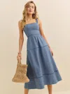 Reformation Everett Linen Dress In Cornflower