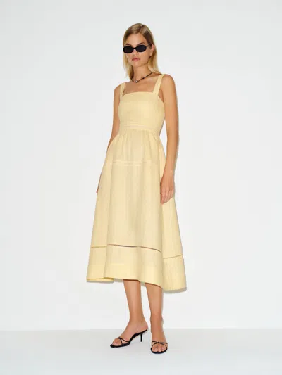 Reformation Everett Linen Dress Yellow 10