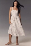 Reformation Everett Linen Midi Dress In Beige