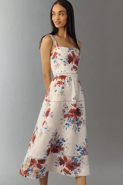 Reformation Everett Linen Midi Sundress In White