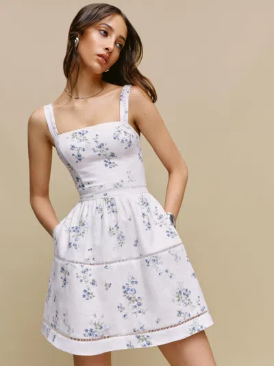 Reformation Everett Mini Linen Dress