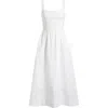 Reformation Womens Everett Square-neck Linen Midi Dress White In White