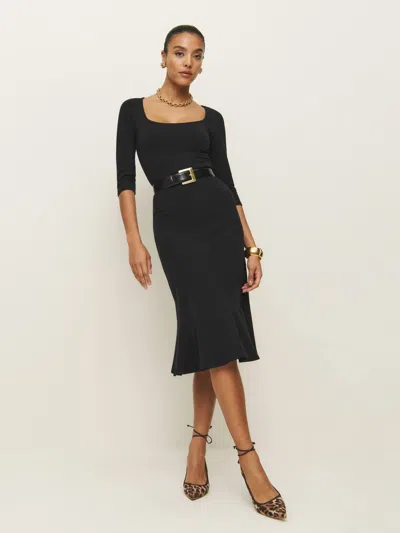 Reformation Everly Knit Dress In Black