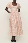 Reformation Everlyn Floral Print A-line Dress In Fresca