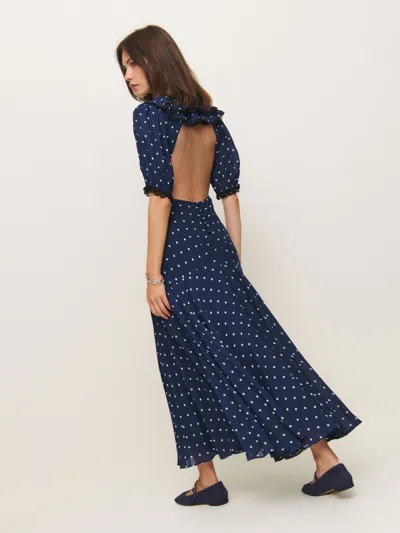 Reformation Evra Dress In Danube Dot