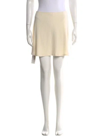 Pre-owned Reformation Eyelet Trim Mini Skirt In Neutral