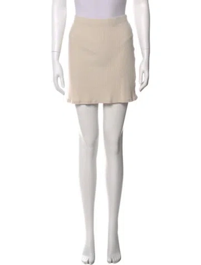 Pre-owned Reformation Eyelet Trim Mini Skirt In Neutral
