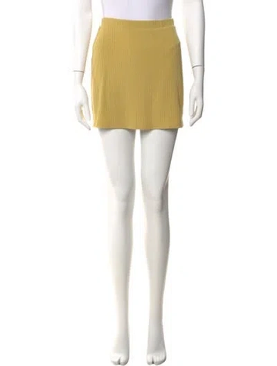 Pre-owned Reformation Eyelet Trim Mini Skirt In Yellow