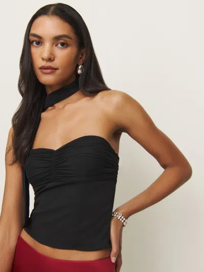 Reformation Ezra Knit Top In Black