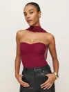 Reformation Ezra Knit Top In Red