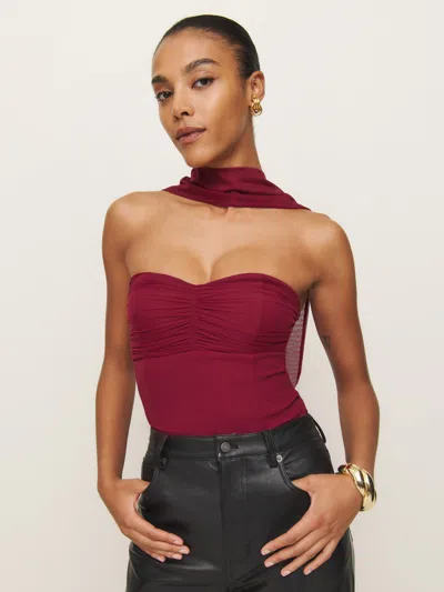 Reformation Ezra Knit Top In Red