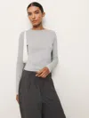 Reformation Ezra Slim Fit Long Sleeve In Heather Grey